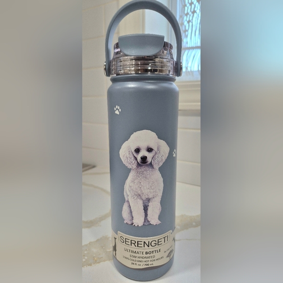 Serengeti Other - Poodle Serengeti Medium Grey Water Bottle